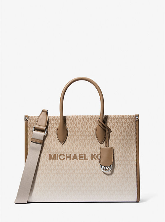 Micheal Kors Mirella Medium Ombr Logo Tote Bag Husk