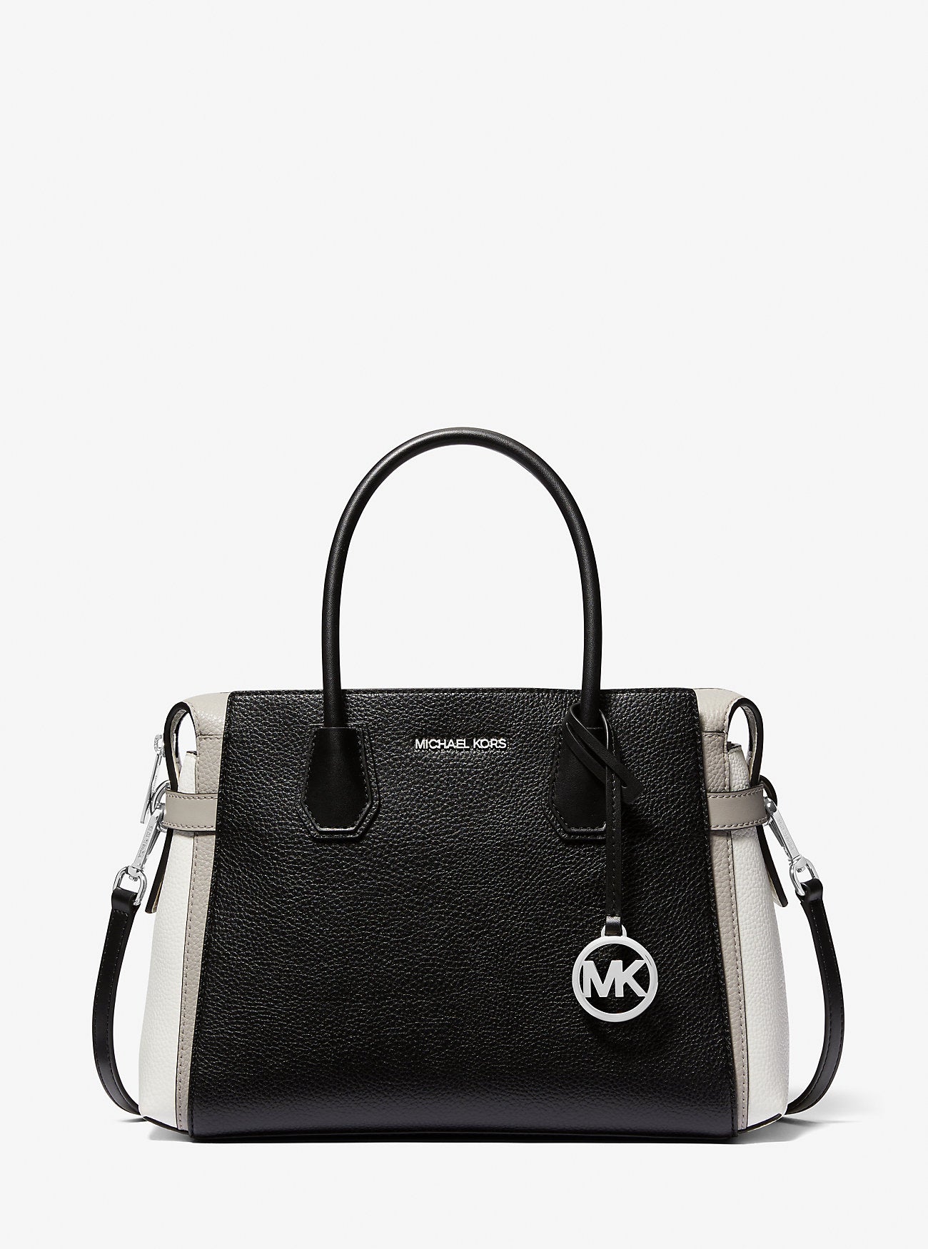 Mercer Medium Color-Block Belted Satchel Black Combo Black Combo