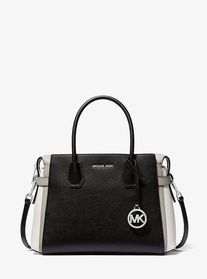 Mercer Medium Color-Block Belted Satchel Black Combo Black Combo