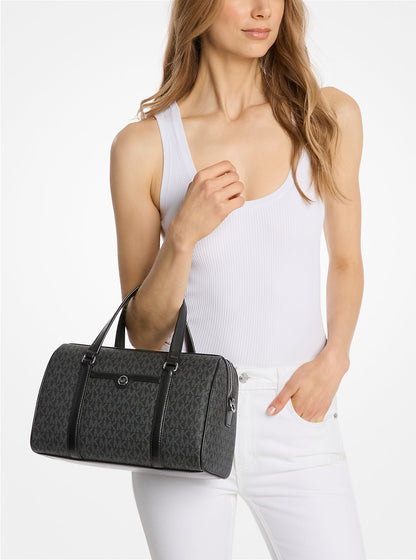 Jet Set Travel Medium Signature Logo Satchel Black Black