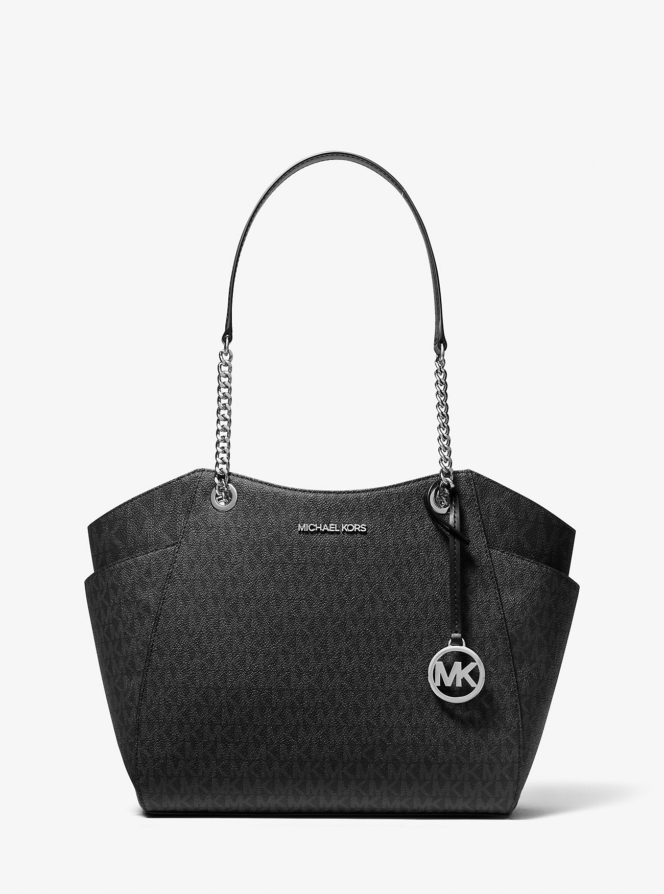 Jet Set Large Signature Logo Shoulder Bag Black Black