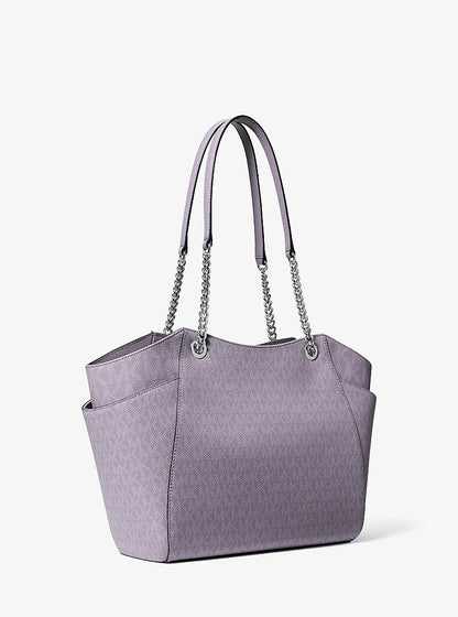 Jet Set Large Signature Logo Shoulder Bag Lilac Lilac