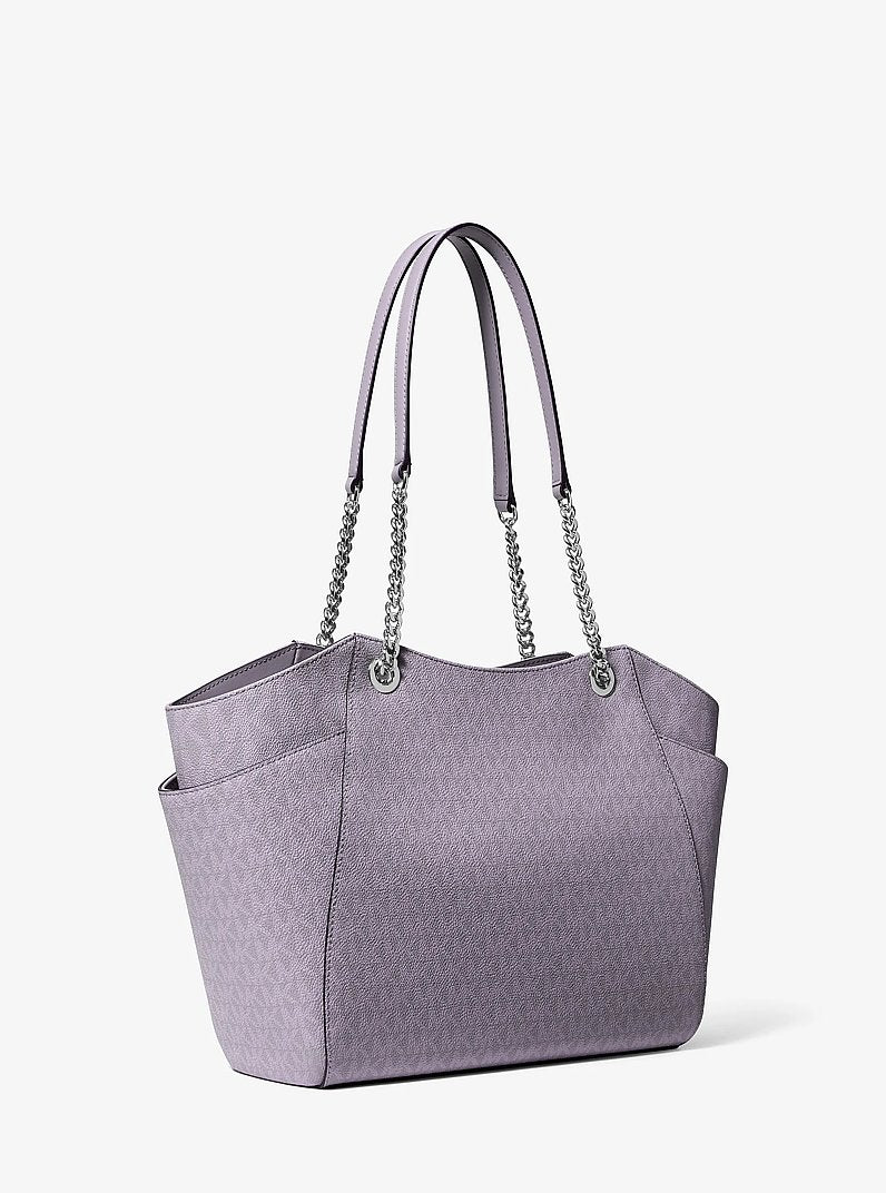 Jet Set Large Signature Logo Shoulder Bag Lilac Lilac