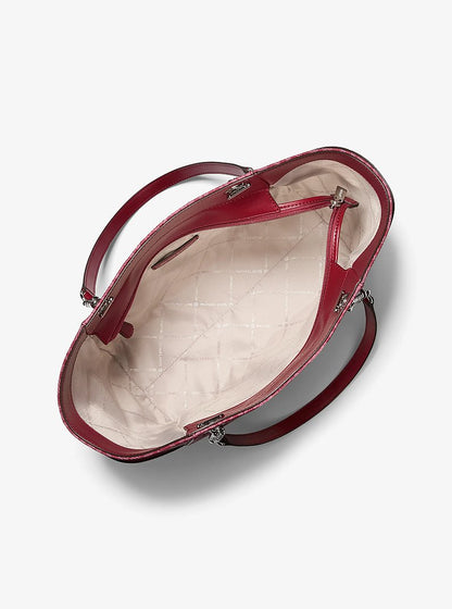 Jet Set Large Signature Logo Shoulder Bag Maroon Maroon