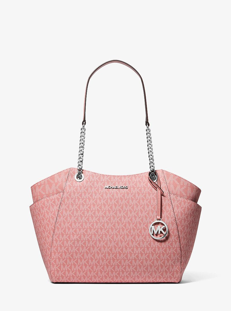 Jet Set Large Signature Logo Shoulder Bag Sunset Rose Sunset Rose