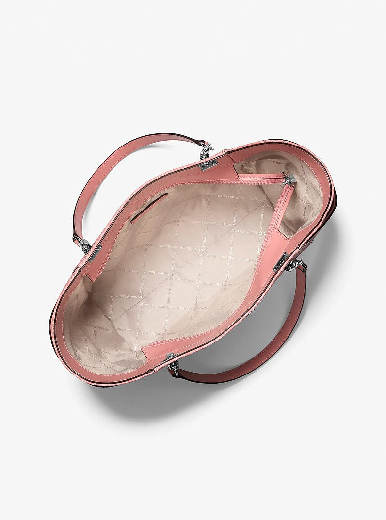 Jet Set Large Signature Logo Shoulder Bag Sunset Rose Sunset Rose