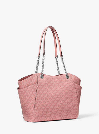 Jet Set Large Signature Logo Shoulder Bag Sunset Rose Sunset Rose