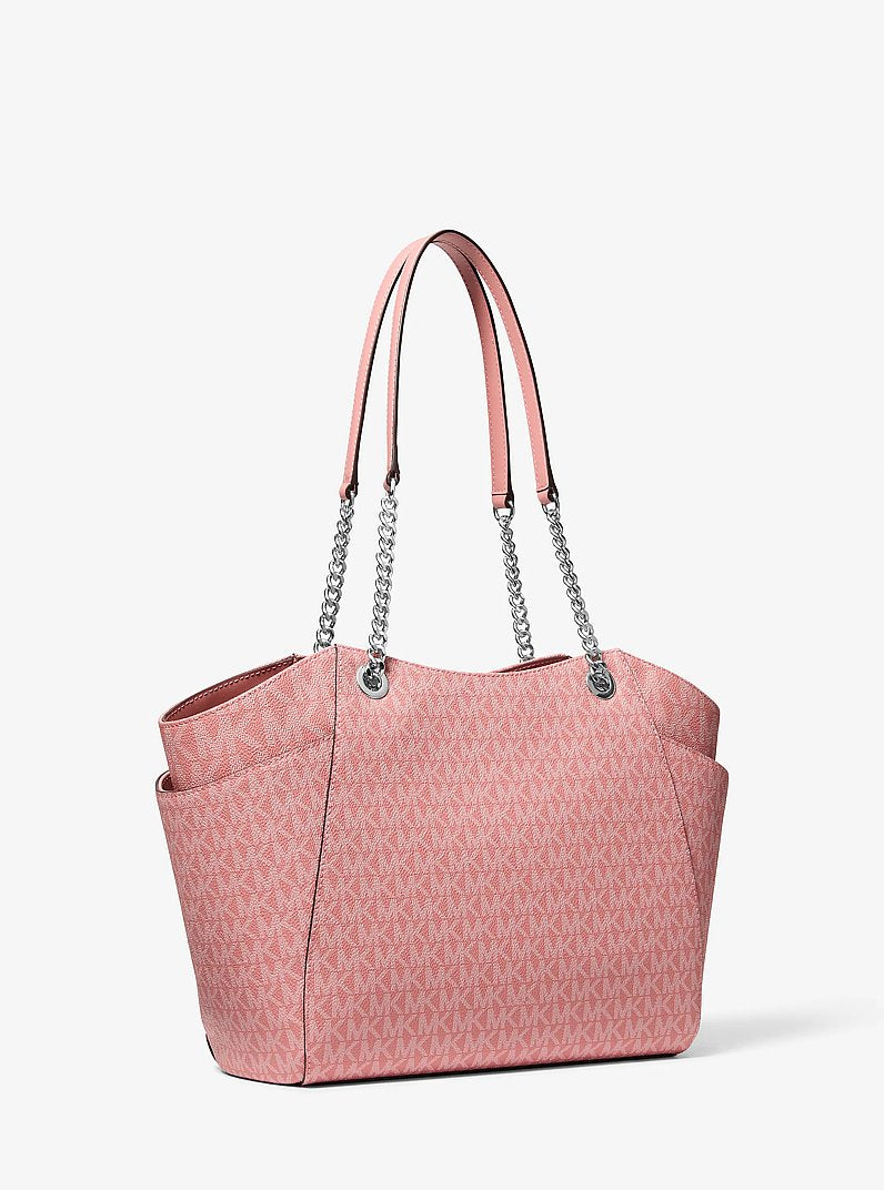 Jet Set Large Signature Logo Shoulder Bag Sunset Rose Sunset Rose