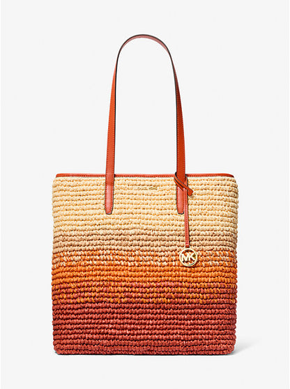 Micheal Kors The Michael Ombr Straw Tote Bag Red Clay