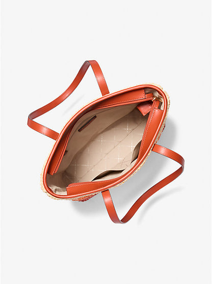 The Michael Ombr Straw Tote Bag Red Clay