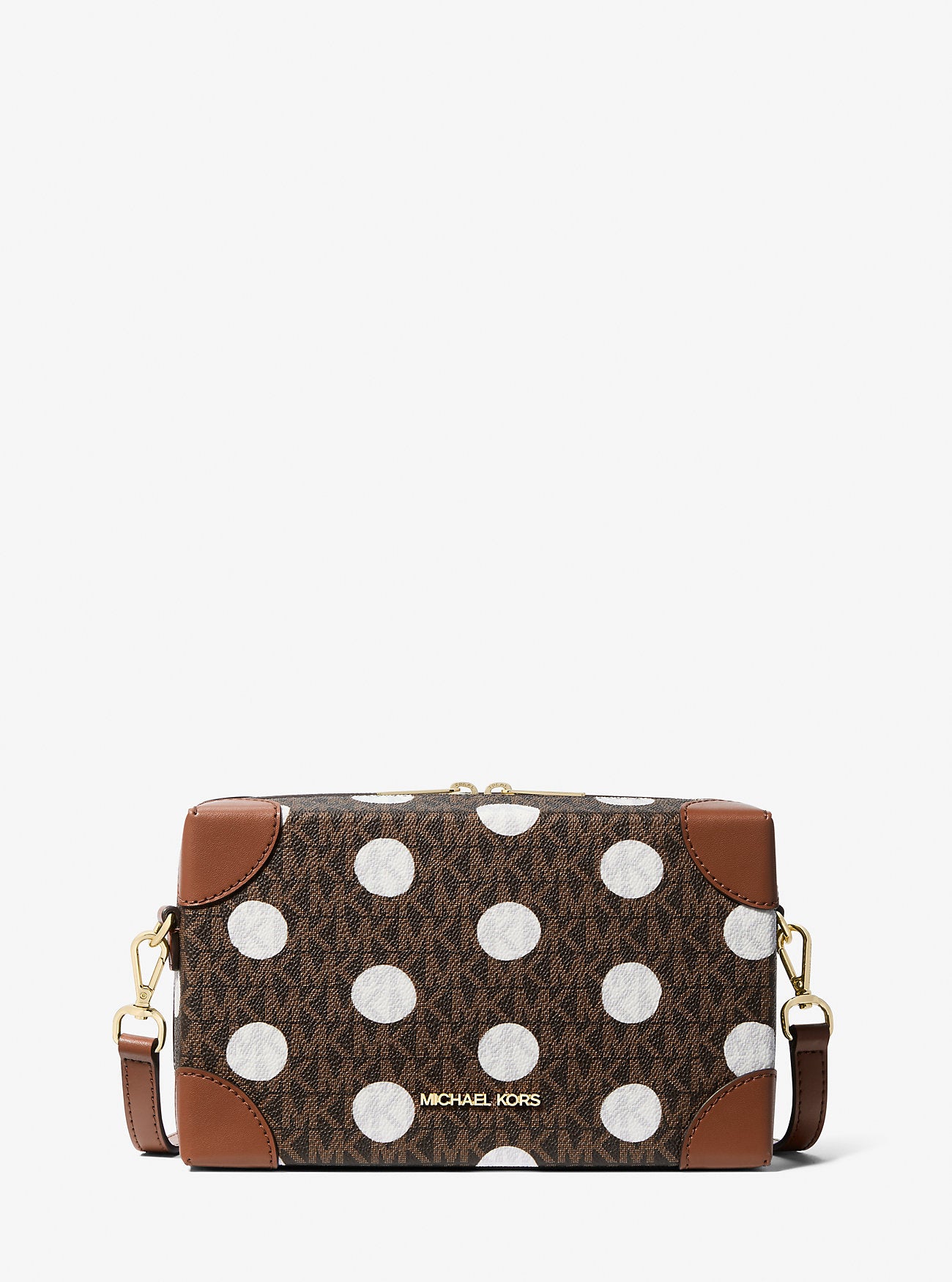 Jeanie Small Polka Dot Signature Logo Trunk Crossbody Bag Luggage Luggage