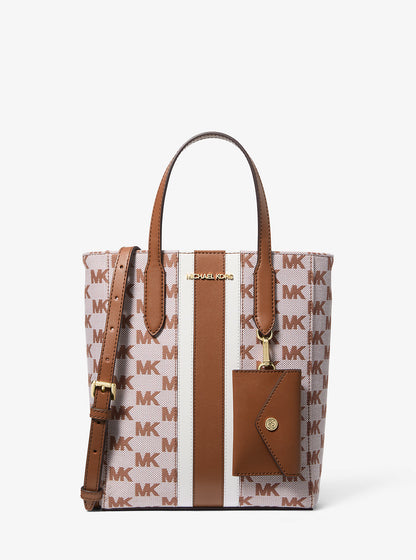 Vincent Small Logo Jacquard Convertible Tote Bag with Card Case Luggage Luggage
