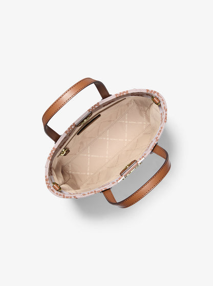 Vincent Small Logo Jacquard Convertible Tote Bag with Card Case Luggage Luggage