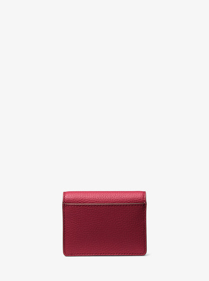 Carson Small Pebbled Leather Wallet Cherry Cherry