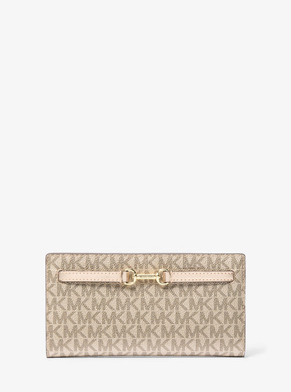 Carson Large Metallic Signature Logo Wallet Pale Gold Pale Gold