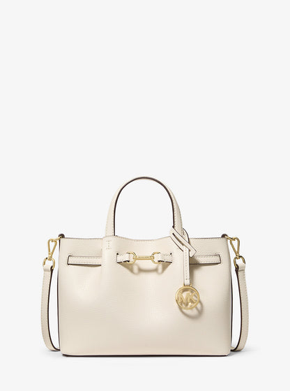 Carson Small Pebbled Leather Satchel Lt Cream Lt Cream