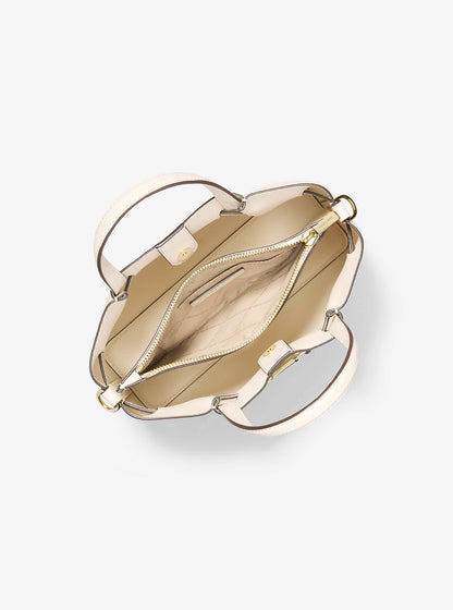 Carson Small Pebbled Leather Satchel Lt Cream Lt Cream