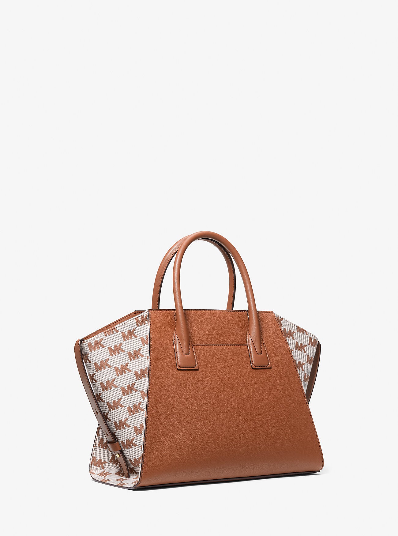 Avril Large Leather and Logo Jacquard Satchel Luggage Luggage