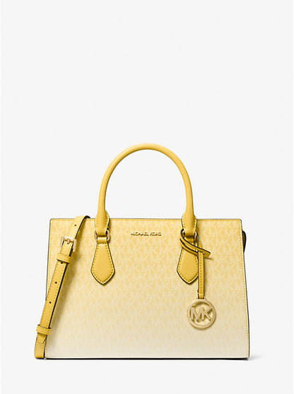 Micheal Kors Sheila Medium Ombr Signature Logo Satchel Red Clay