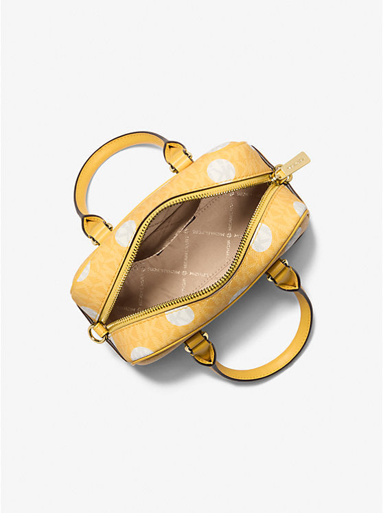 Thompson Extra-Small Polka Dot Signature Logo Satchel Daisy Yellow