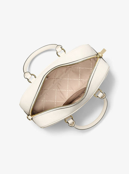 Thompson Pebbled Leather Satchel Lt Cream Lt Cream