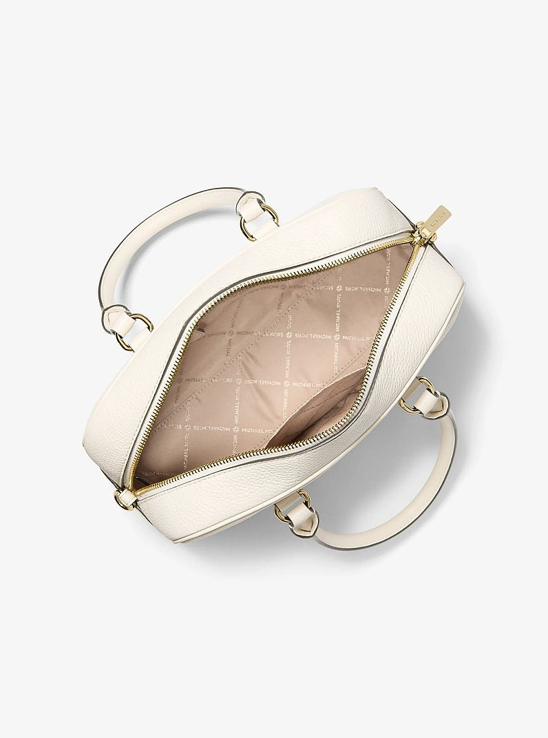 Thompson Pebbled Leather Satchel Lt Cream Lt Cream