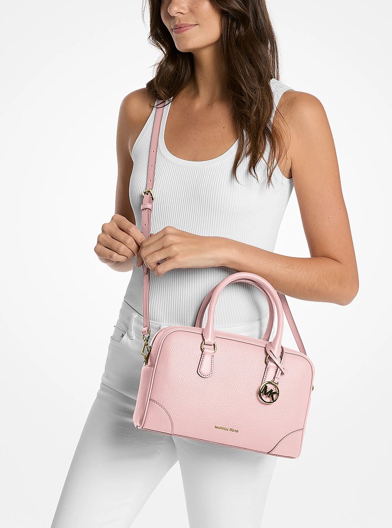 Thompson Pebbled Leather Satchel Powder Blush Powder Blush