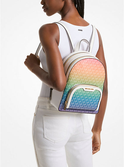 Jaycee Medium Rainbow Signature Logo Backpack Rainbow