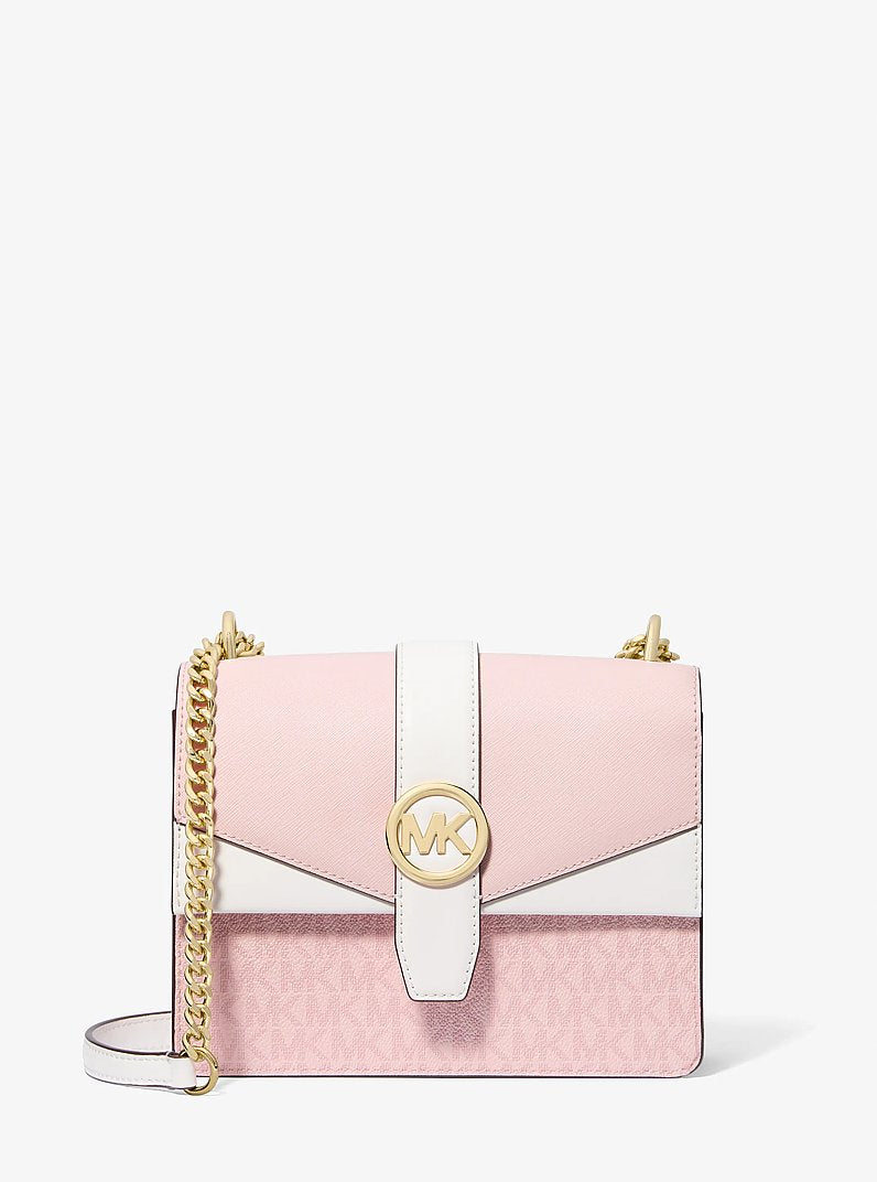 Greenwich Small Color-Block Signature Logo Crossbody Bag Pwd Blsh Mlt Pwd Blsh Mlt