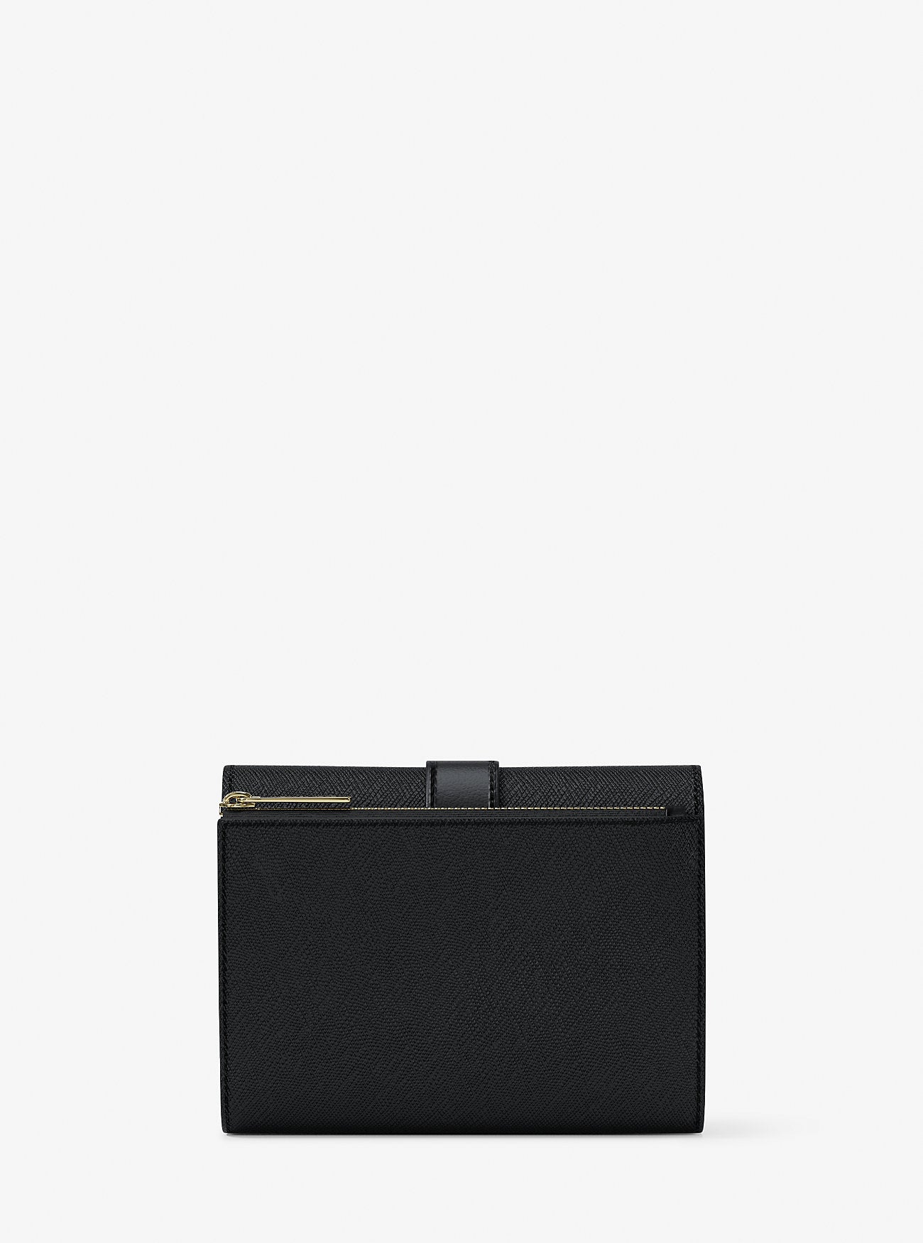 Greenwich Medium Saffiano Leather Trifold Wallet Black Black