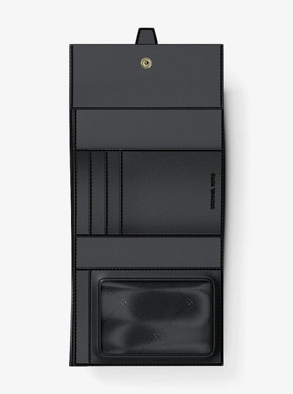 Greenwich Medium Saffiano Leather Trifold Wallet Black Black