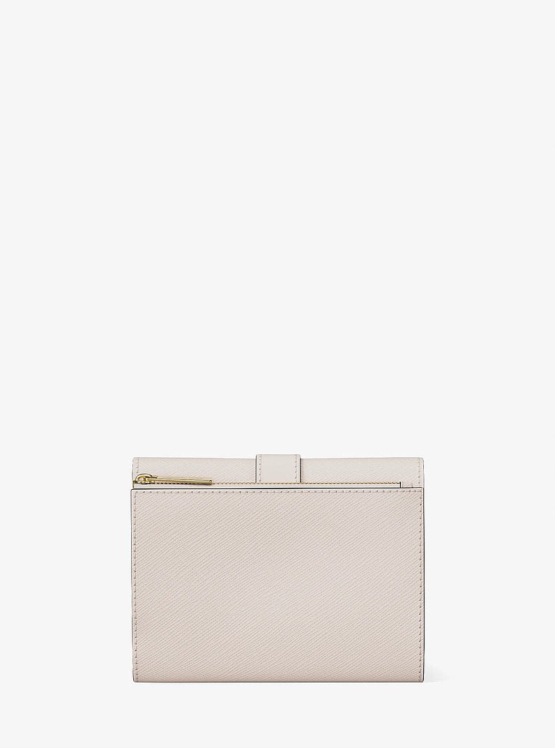Greenwich Medium Saffiano Leather Trifold Wallet Lt Cream Lt Cream