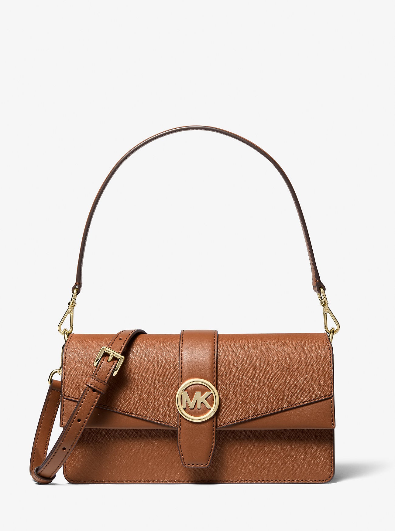 Greenwich Medium Saffiano Leather Shoulder Bag Luggage Luggage