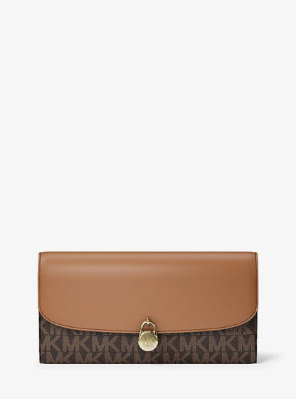 Hamilton Large Signature Logo Continental Wallet Brown Brown