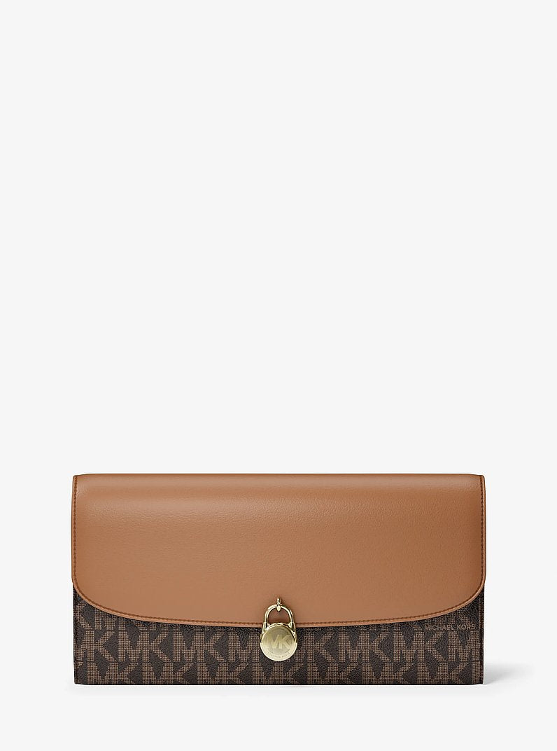 Hamilton Large Signature Logo Continental Wallet Brown Brown