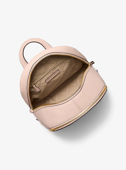 Rhea Medium Pebbled Leather Backpack Powder Blush Powder Blush