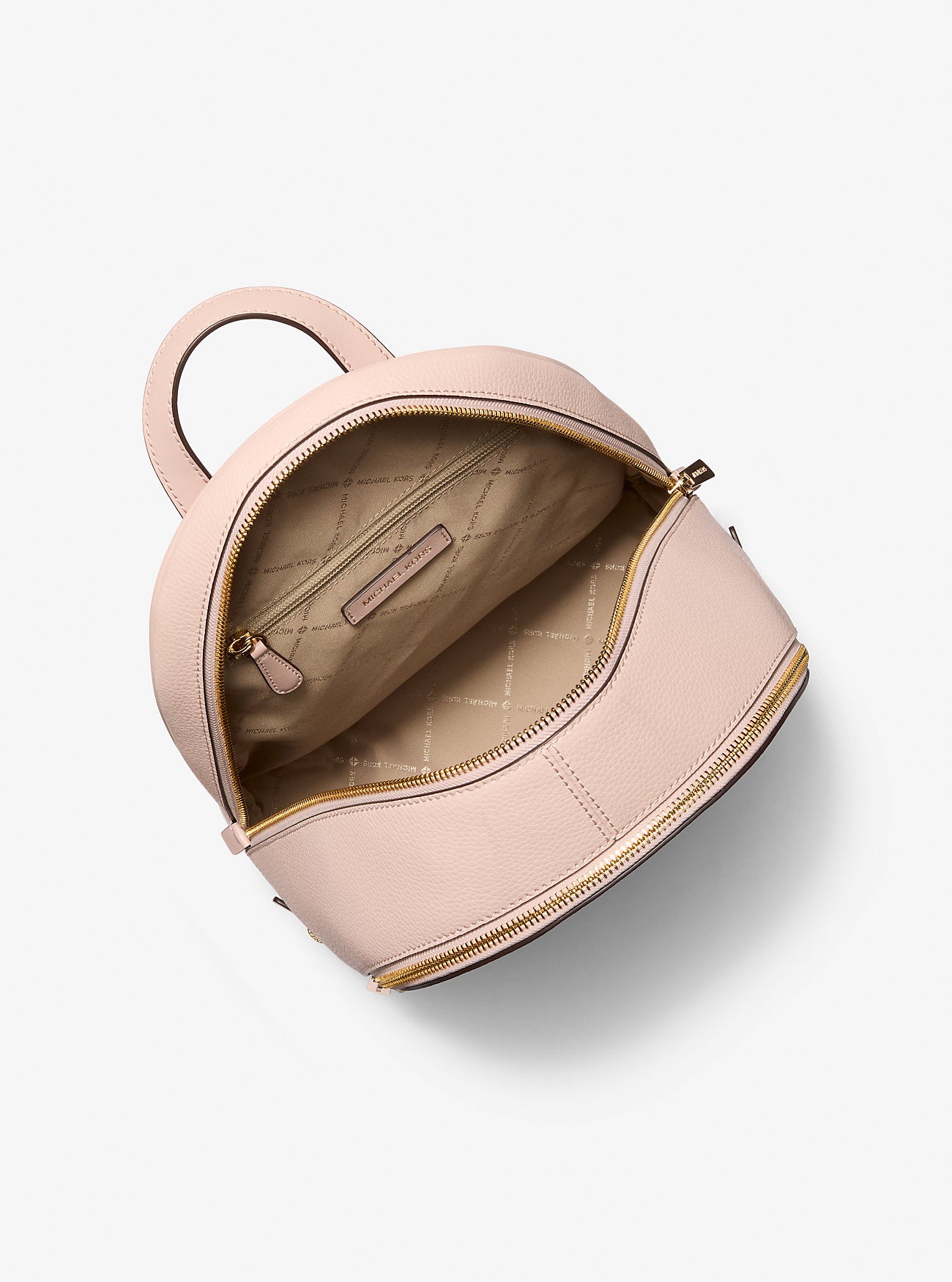 Rhea Medium Pebbled Leather Backpack Powder Blush Powder Blush