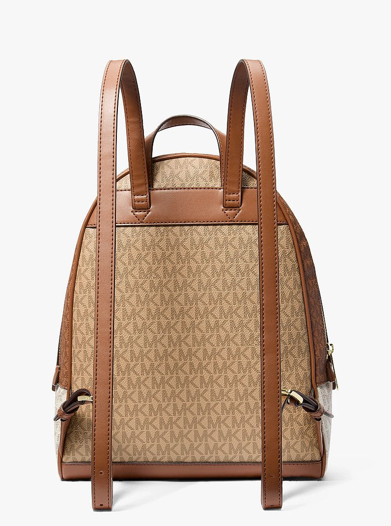Rhea Medium Color-Block Signature Logo Backpack Camel Mlt Camel Mlt