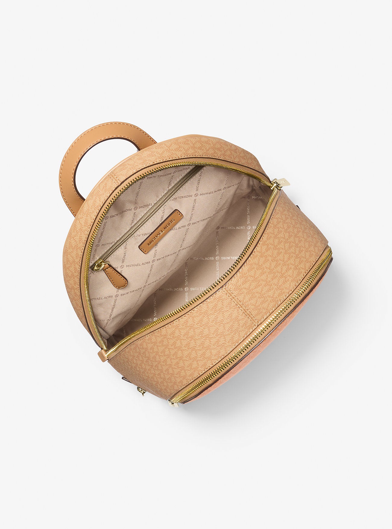 Rhea Medium Color-Block Signature Logo Backpack Pop Orange Multi Pop Orange Multi