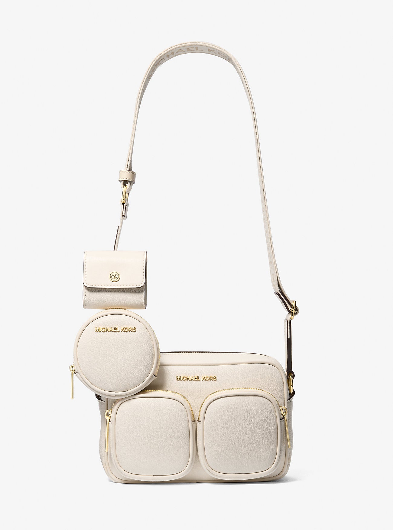 Jet Set Travel Medium Leather Messenger Bag Lt Cream Lt Cream