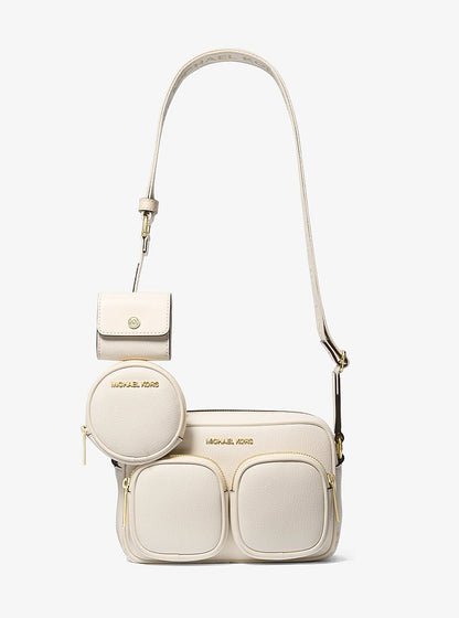 Jet Set Travel Medium Leather Messenger Bag Lt Cream Lt Cream