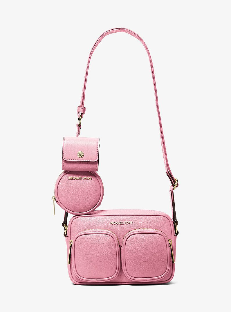 Jet Set Travel Medium Leather Messenger Bag Carnation Carnation