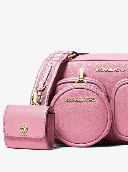 Jet Set Travel Medium Leather Messenger Bag Carnation Carnation