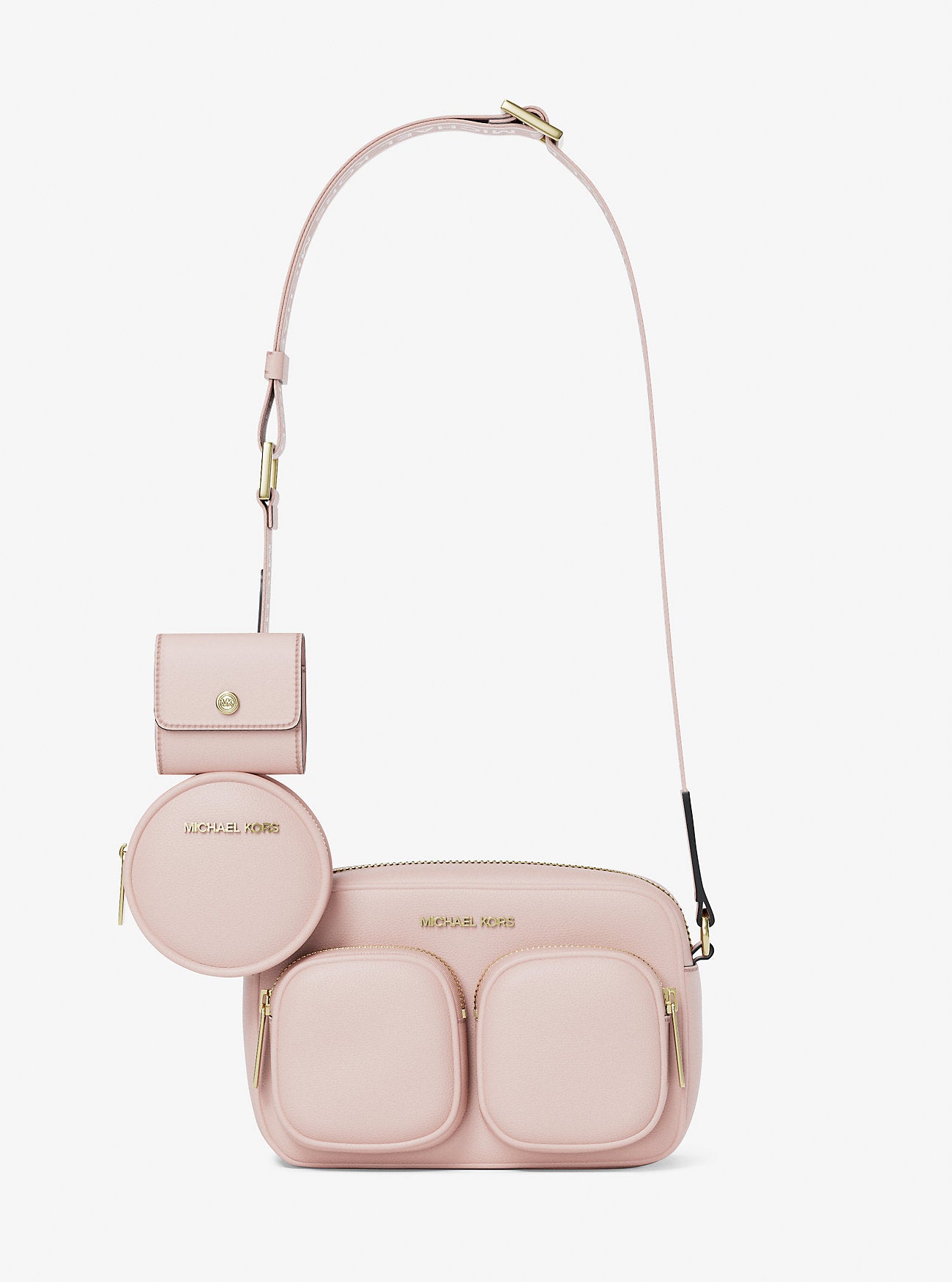 Jet Set Travel Medium Leather Messenger Bag Powder Blush Powder Blush