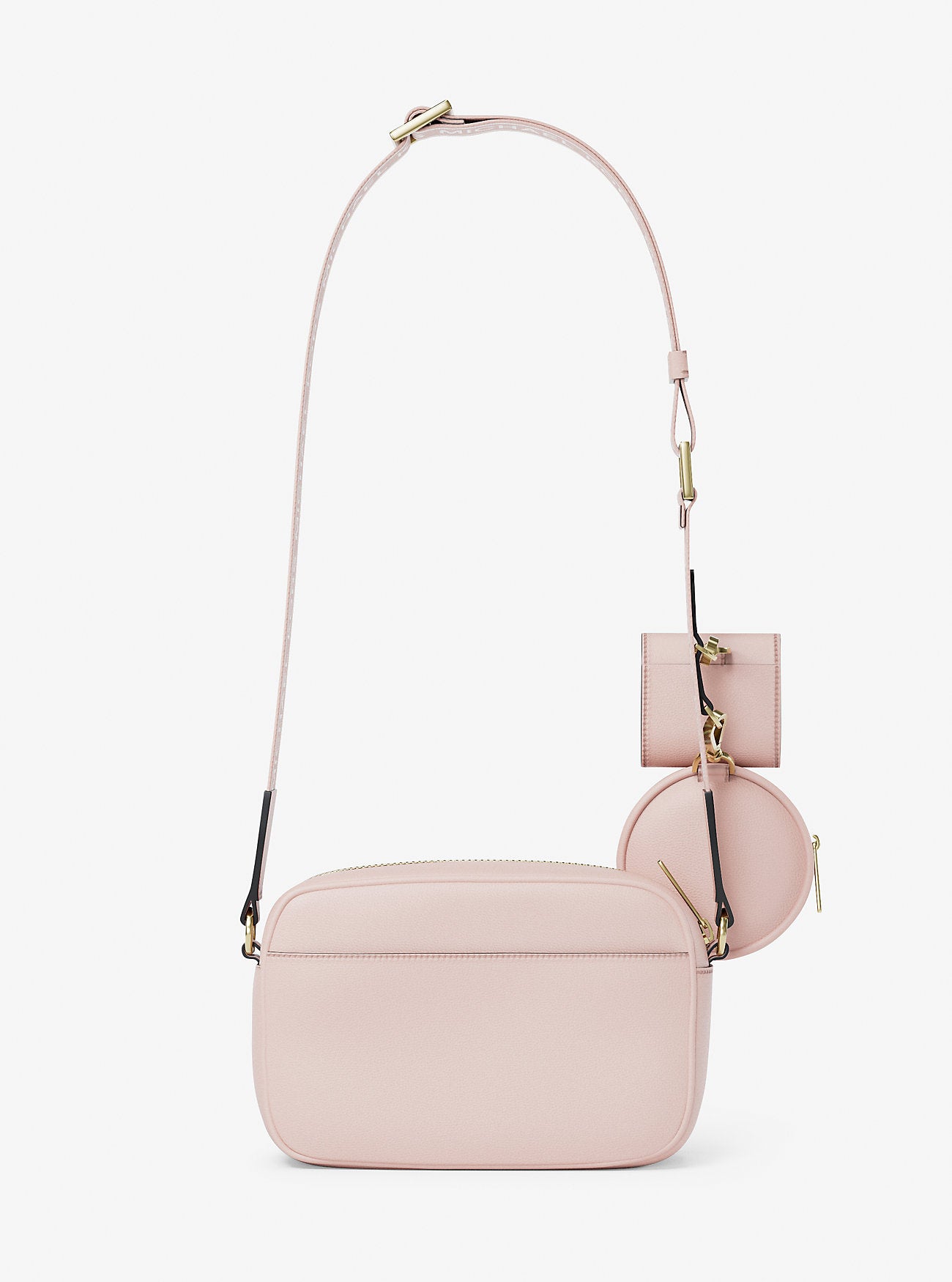 Jet Set Travel Medium Leather Messenger Bag Powder Blush Powder Blush