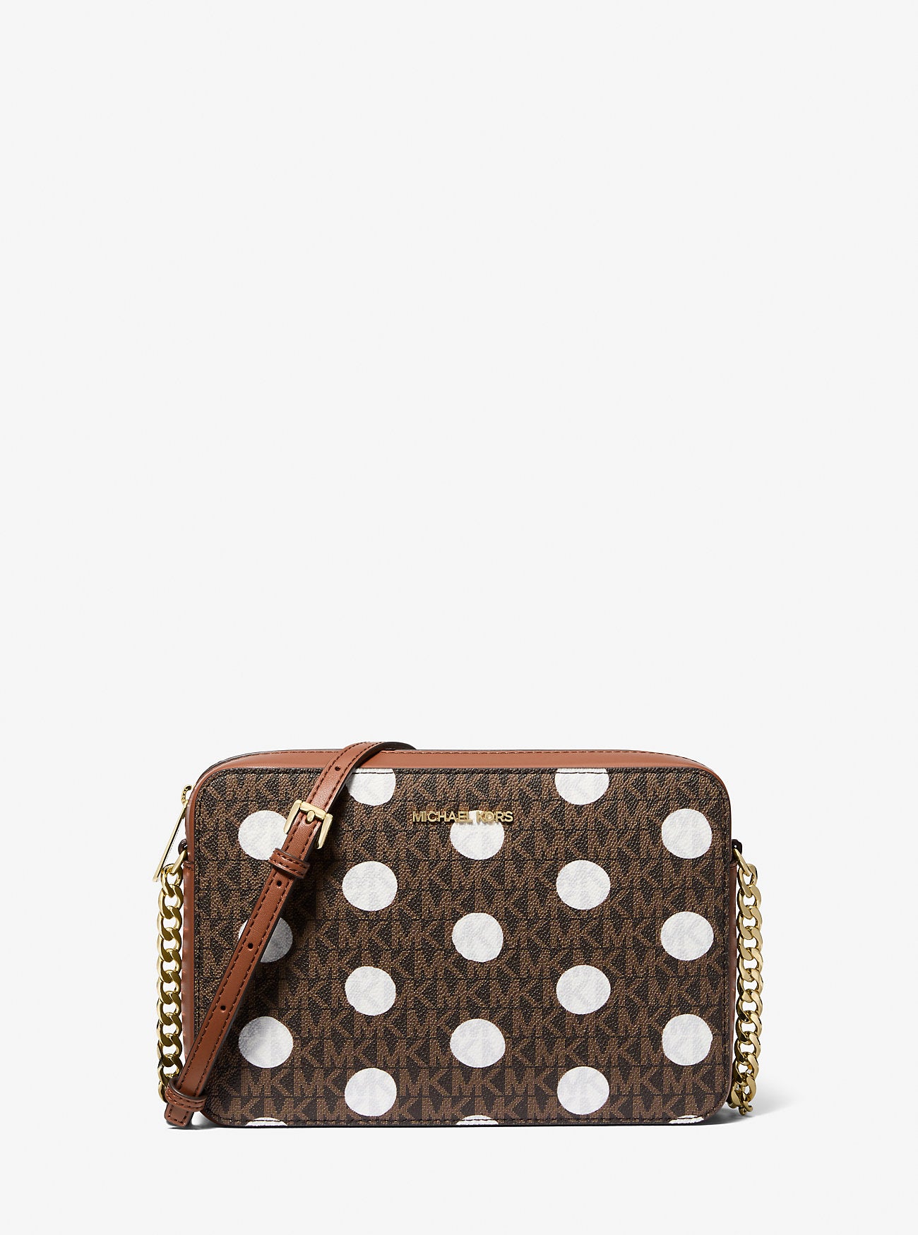 Jet Set Large Polka Dot Signature Logo Crossbody Bag Luggage Luggage