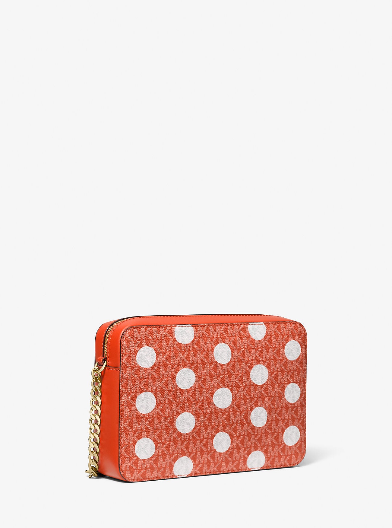 Jet Set Large Polka Dot Signature Logo Crossbody Bag Red Clay Red Clay