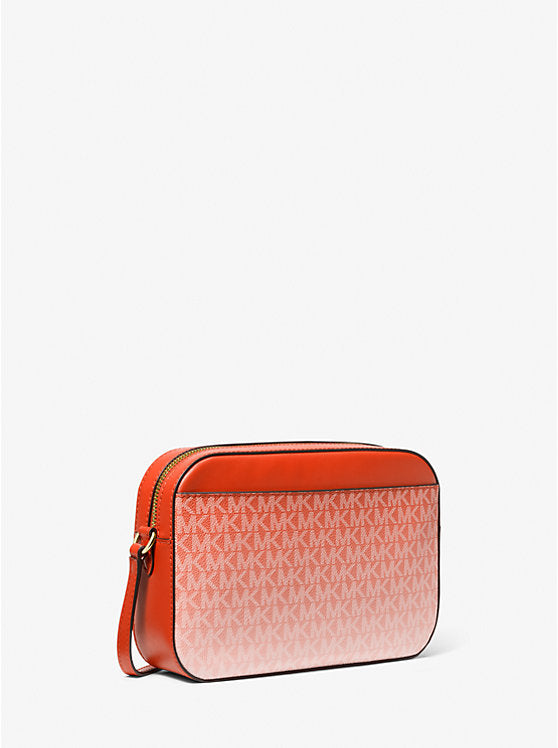 Jet Set Large Ombr Signature Logo Crossbody Bag Red Clay