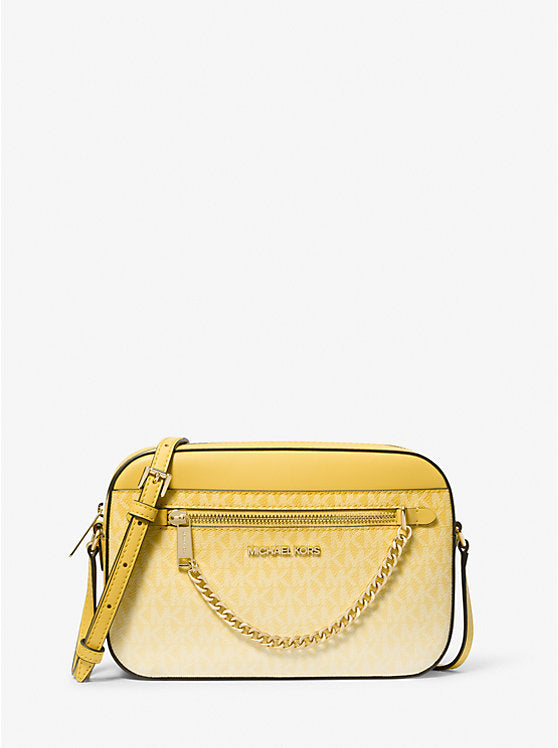 Micheal Kors Jet Set Large Ombr Signature Logo Crossbody Bag Daisy Yellow