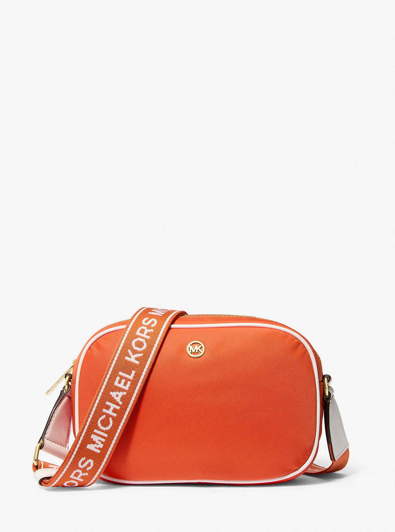 Jet Set Medium Nylon Camera Crossbody Bag Red Clay Red Clay